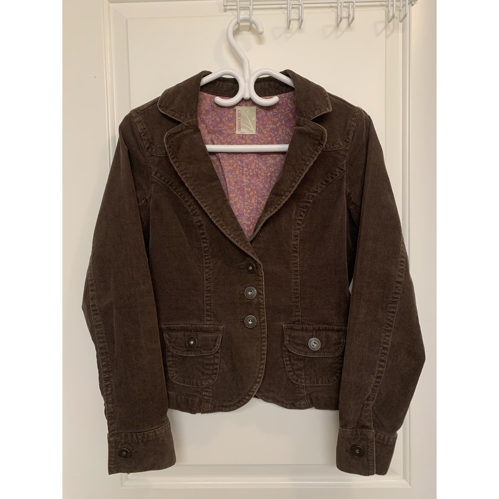 VTG Y2K Smart Set Brown Corduroy Blazer Jacket Boho Retro Academia Equestrian